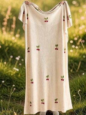 Anthropologie Cherry Icon Throw blanket